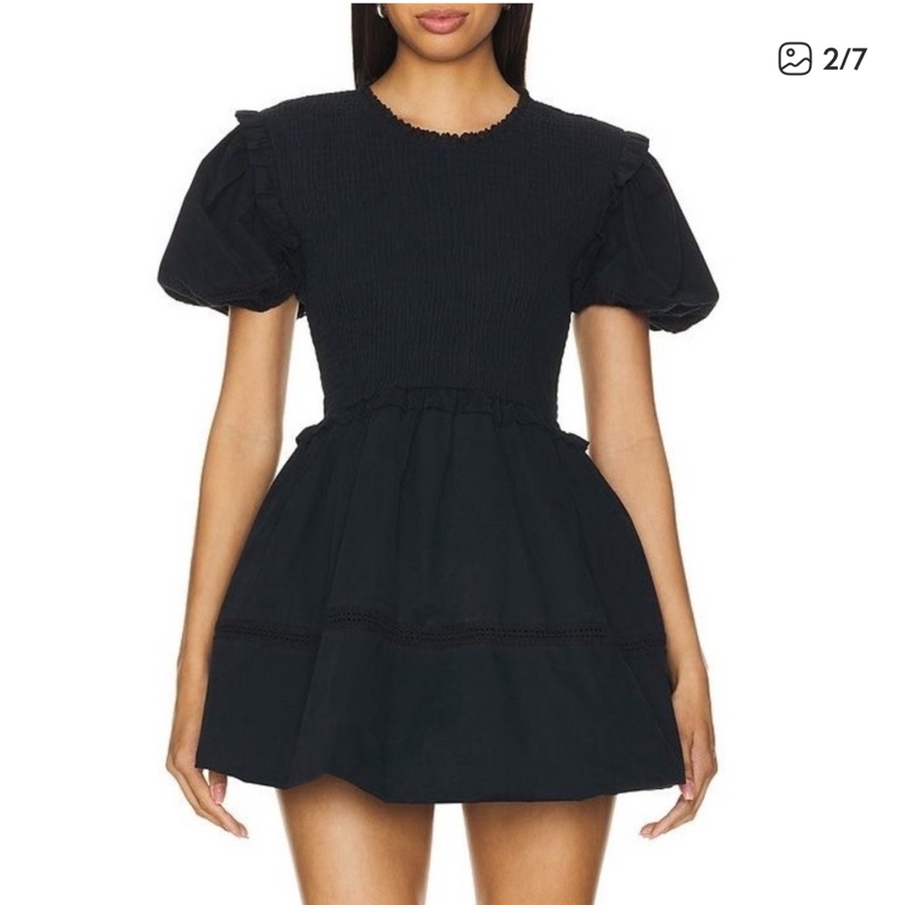 NEW For Love & Lemons Sandy Mini Dress Black Small